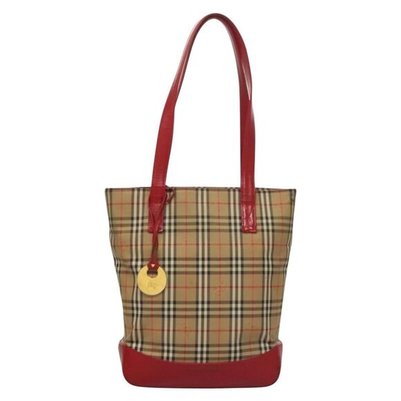 Burberry Nova Check Beige Canvas Tote Bag (Pre-Owned) - Picture 1 of 16